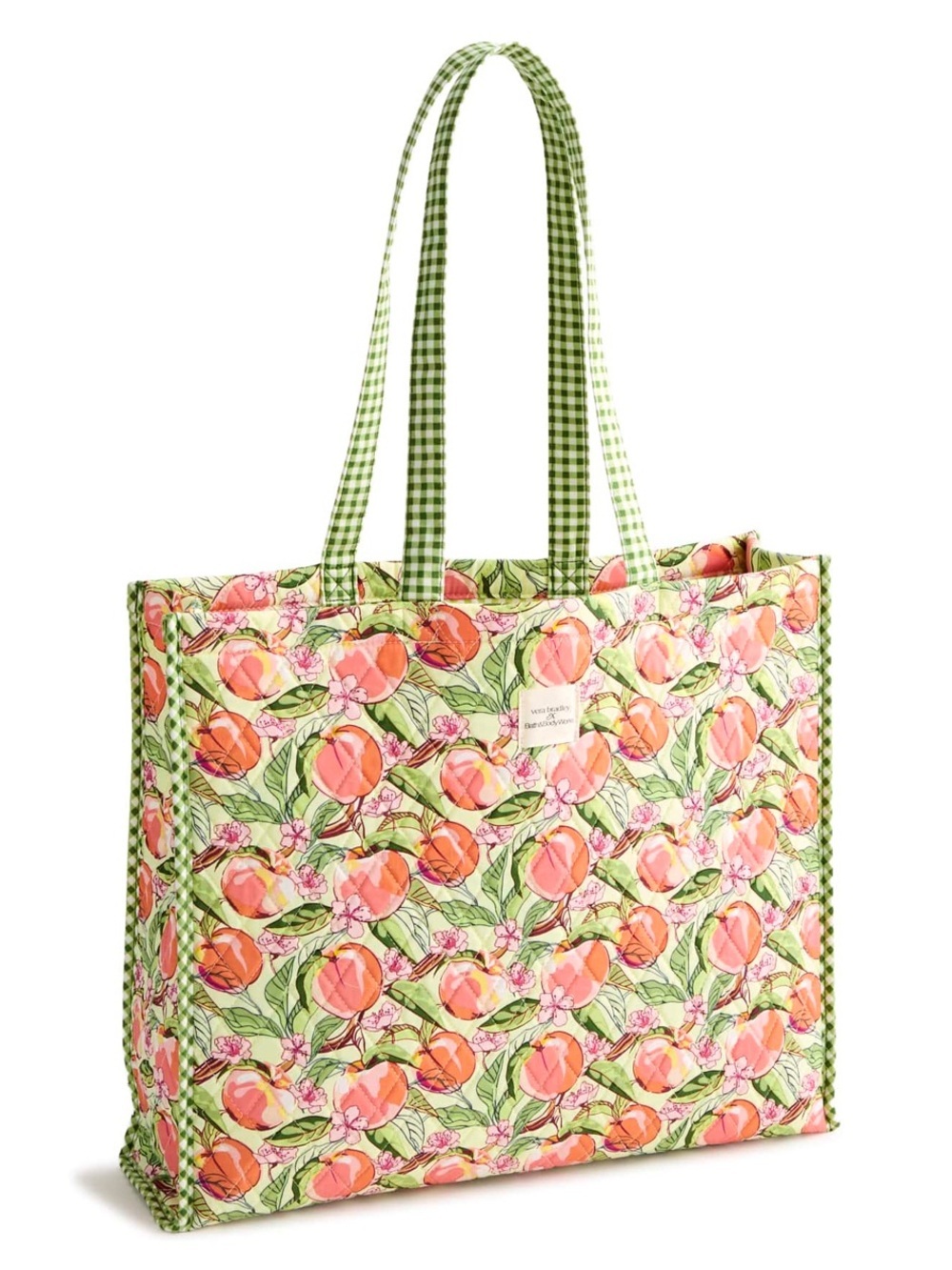 Bath and Body Works Vera Bradley Floral Peach Print Quilted Tote Bag